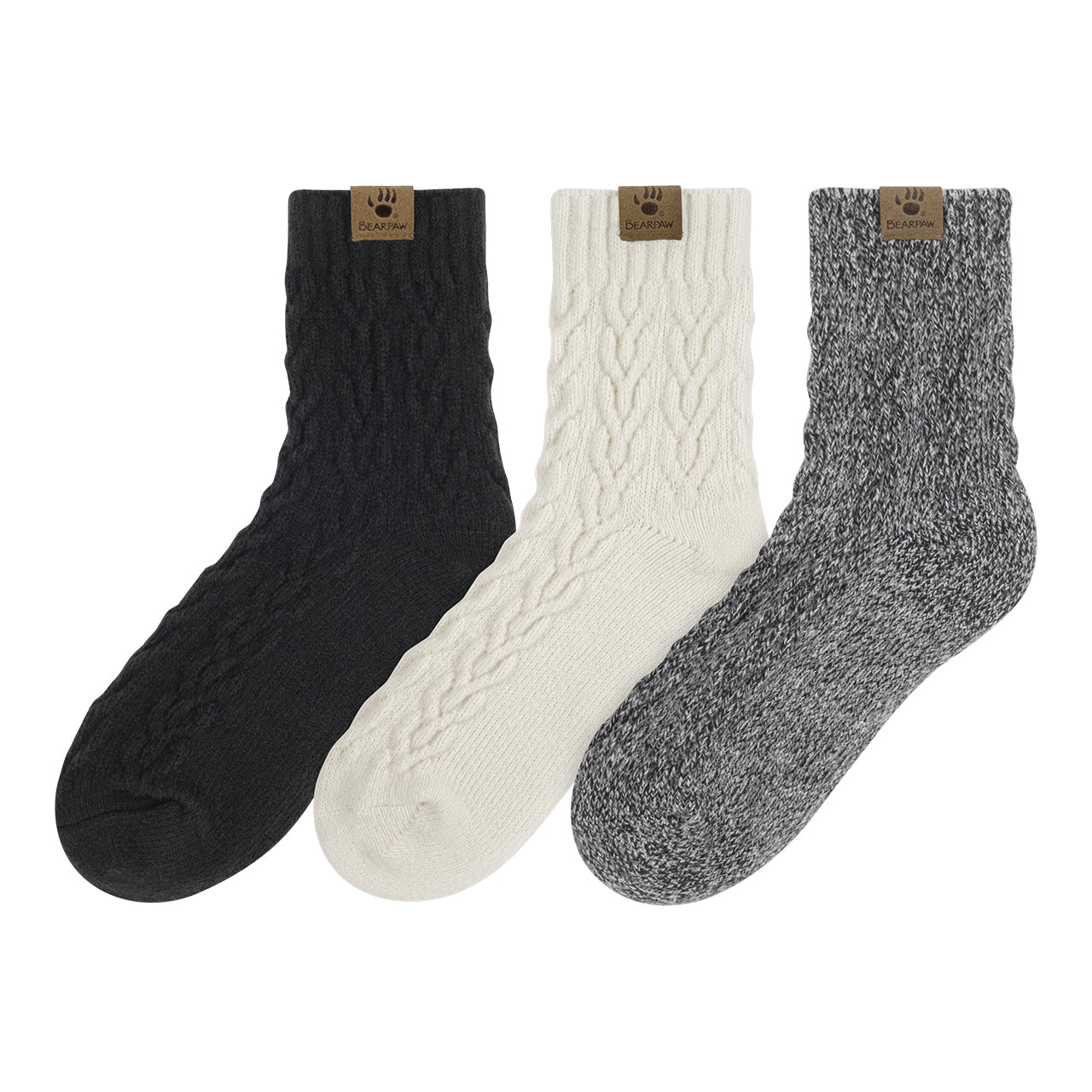 BOOT SOCK ANKLET LRG CABLE 3PK BLACK - Image 2