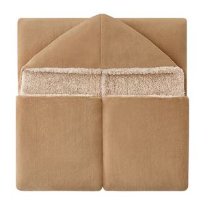 COZY HOODED THROW TAUPE