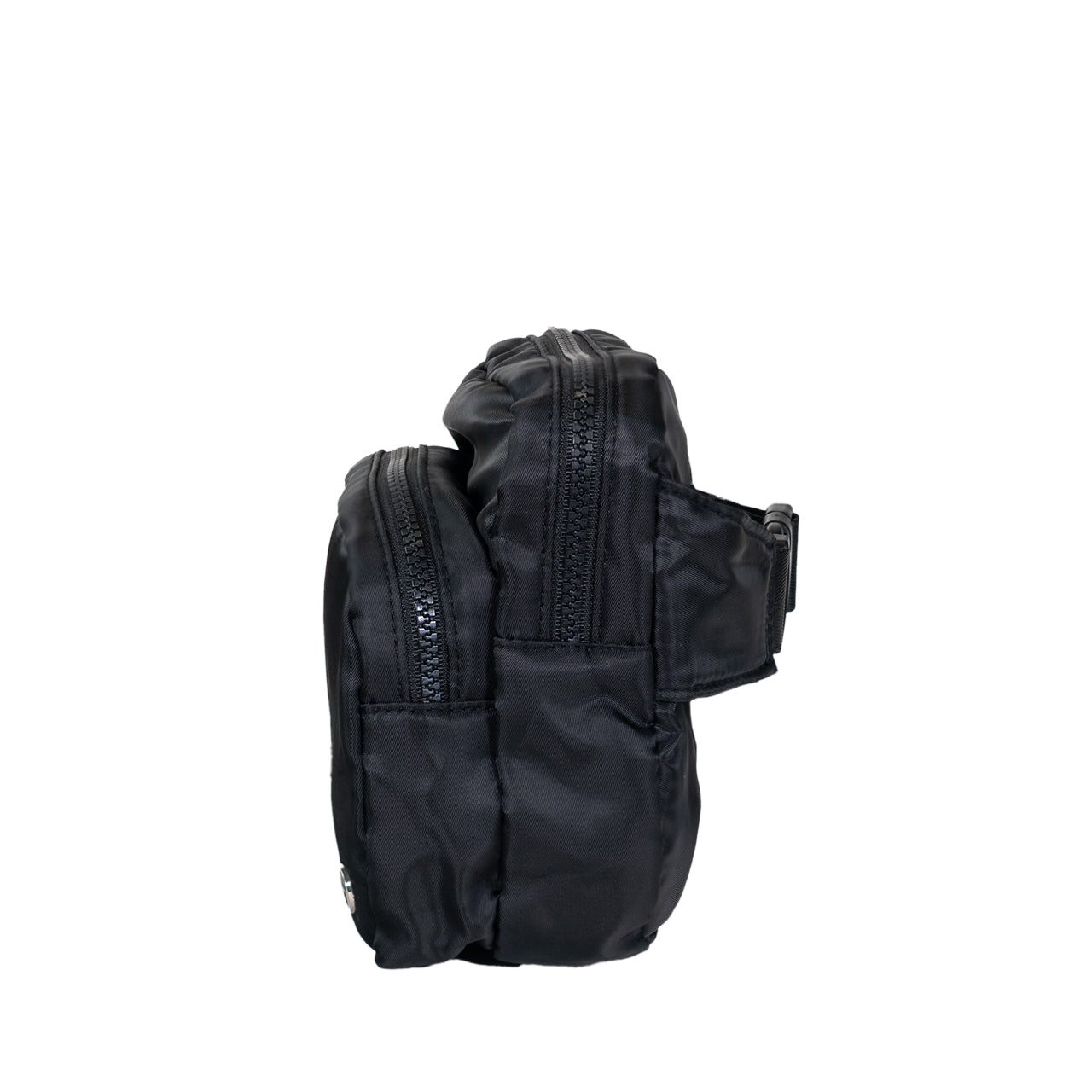 SQUARE DOUBLE ZIP WAIST BAG/SLING BLACK - Image 3