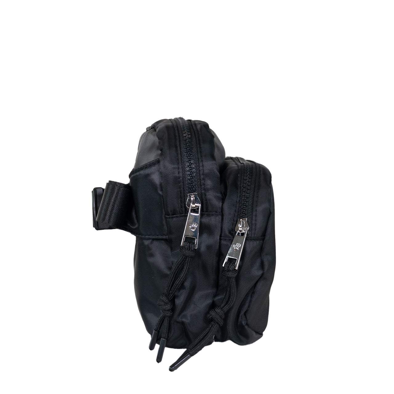SQUARE DOUBLE ZIP WAIST BAG/SLING BLACK - Image 4
