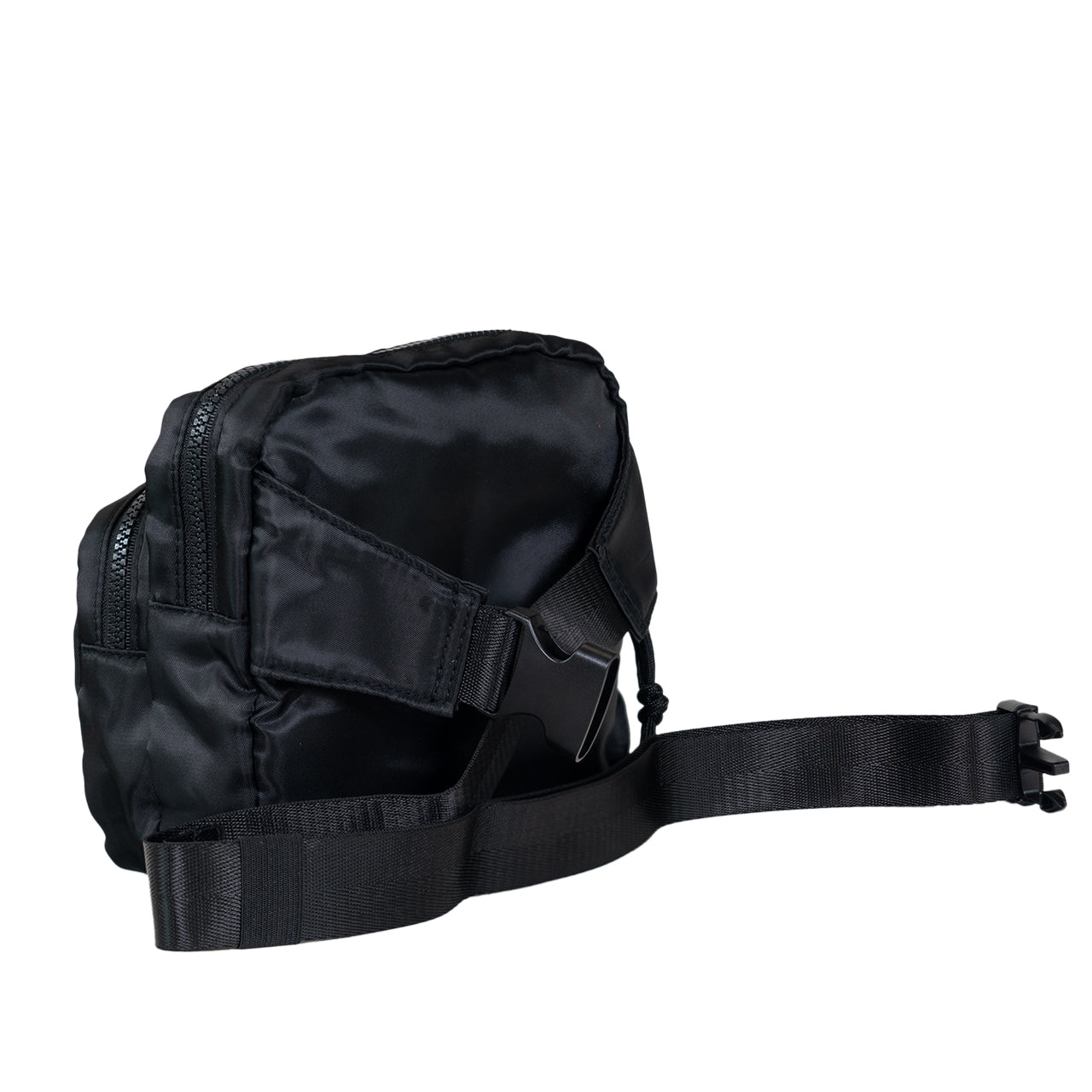 SQUARE DOUBLE ZIP WAIST BAG/SLING BLACK - Image 5