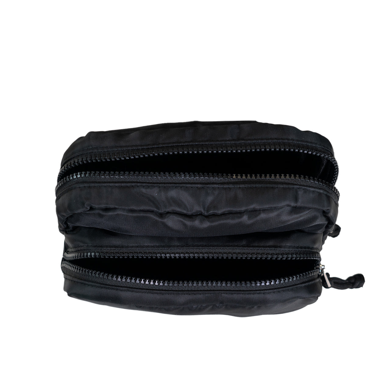 SQUARE DOUBLE ZIP WAIST BAG/SLING BLACK - Image 6