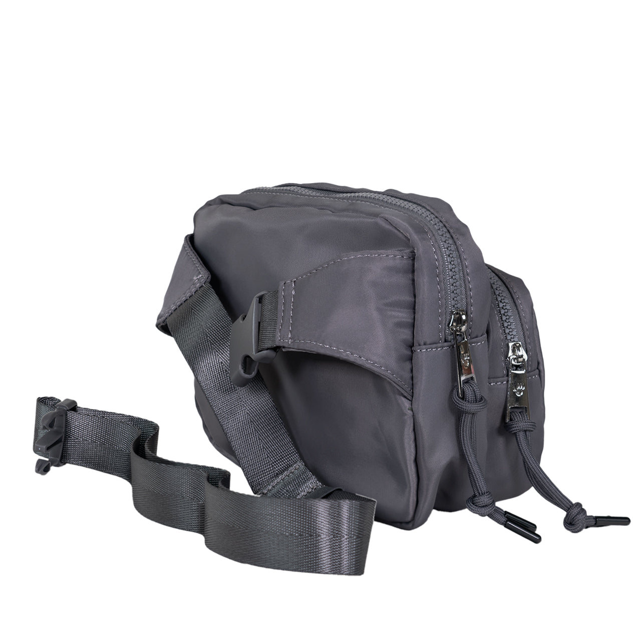 SQUARE DOUBLE ZIP WAIST BAG/SLING DARK GRAY - Image 5